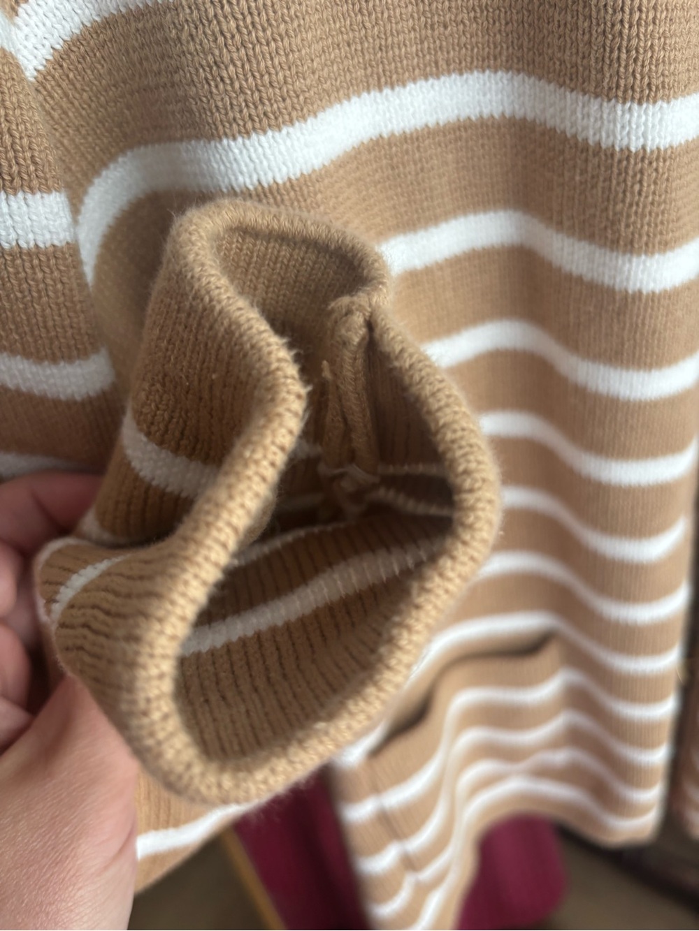 crown & ivy Tan and White Striped Button-Front Cardigan - Picture 5 of 6
